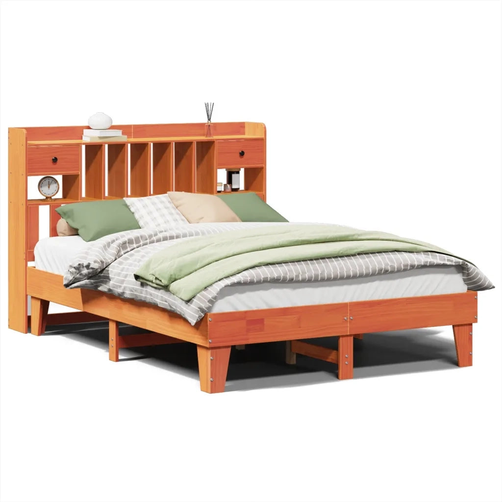 vidaXL Letto senza Materasso Marrone Cera 150x200 cm in Legno di Pino