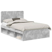 Letto matrimoniale | Letto per adulti | Struttura del letto Calcestruzzo 120 x 190 cm Pino massello