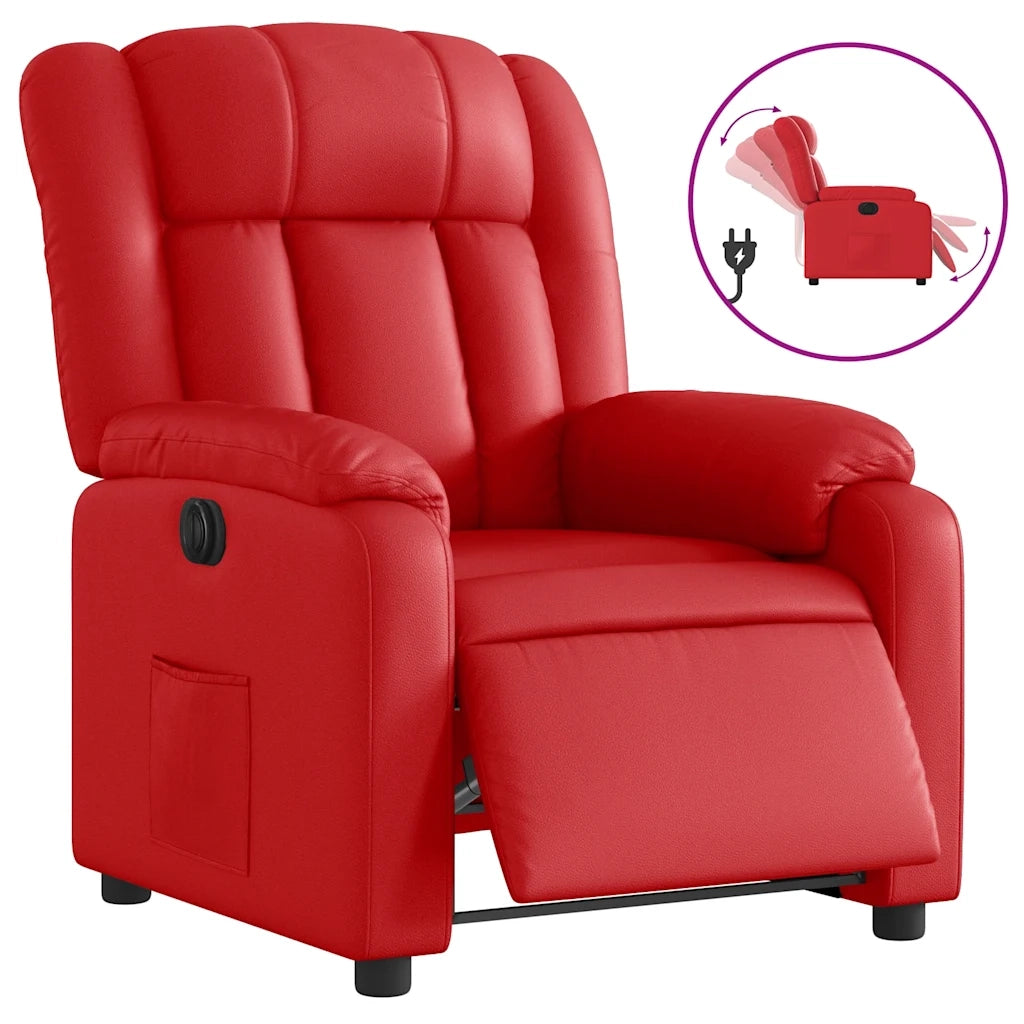 Poltrona Reclinabile Elettrica Rossa in Similpelle 3205255