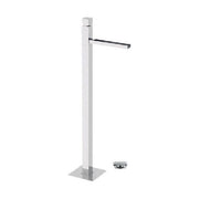Miscelatore waterfall ideale per i moderni lavabi da pavimento dotato di bocca a cascata e scarico click-clack