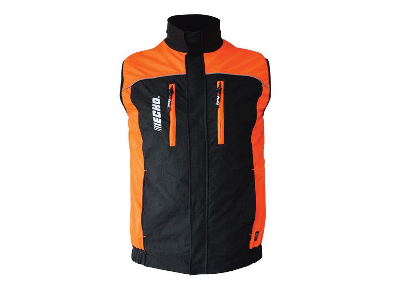 Gilet da lavoro protettivo Echo Plus arancio fluo e nero elastico traspirante - M