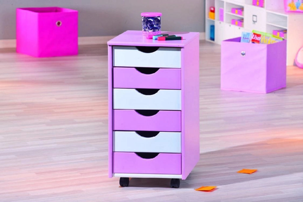 Lubrense, Cassettiera 6 Cassetti, 36x40x65h cm Bianco