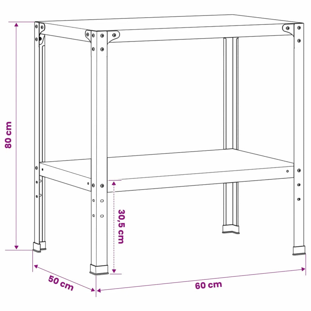 Tavolo da rinvaso 60 x 50 x 80 cm Acciaio verniciato a polvere 8014892