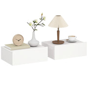 Set 2 Comodini da Parete Flottanti con Cassetto ¨C Zephmum ¨C 40x30x15 cm Bianco