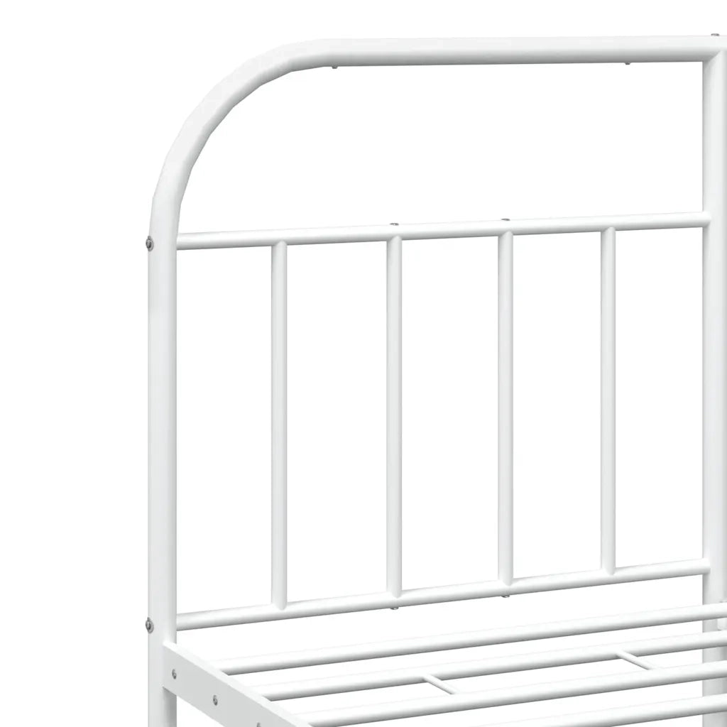 Giroletto con Testiera-Struttura Letto con testiera Metallo Bianco 183x213 cm 283444