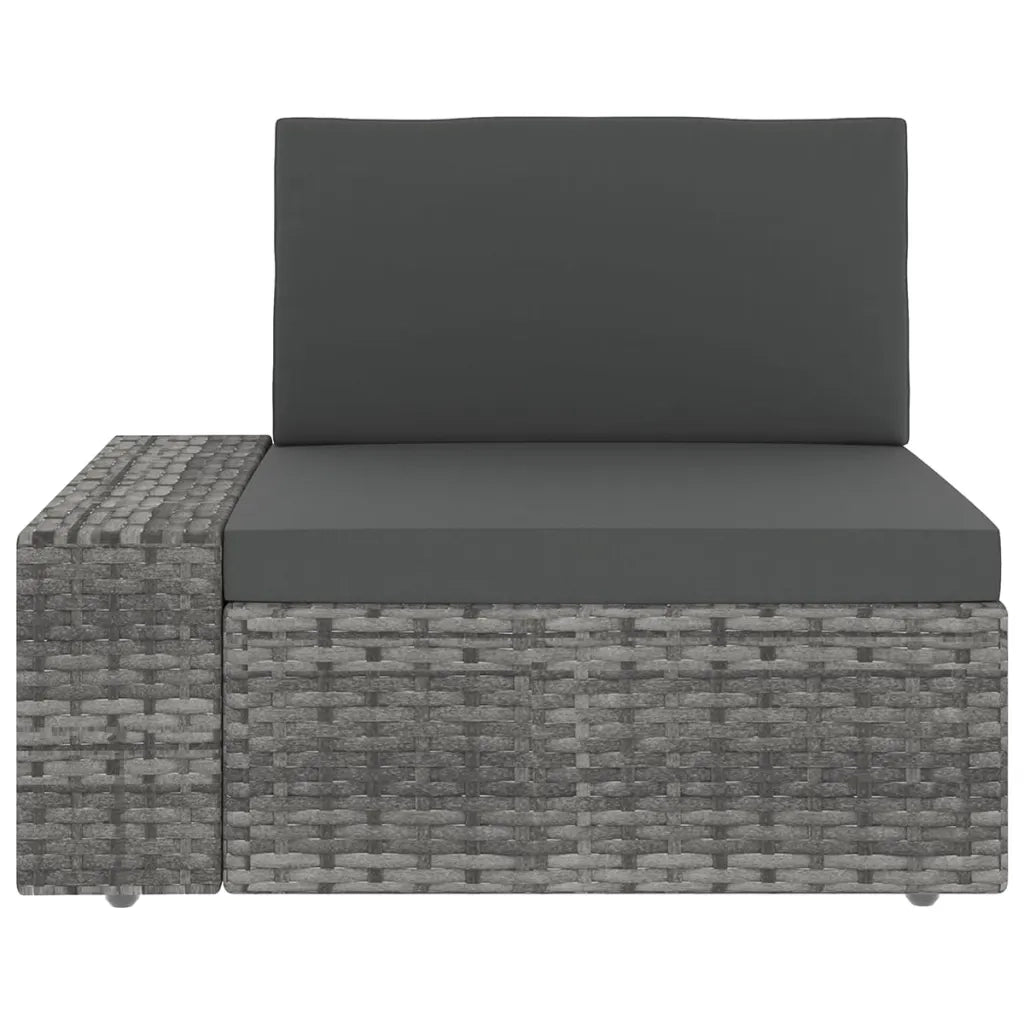 Set Divani da Giardino 8 pz con Cuscini in Polyrattan Grigio cod mxl 44498
