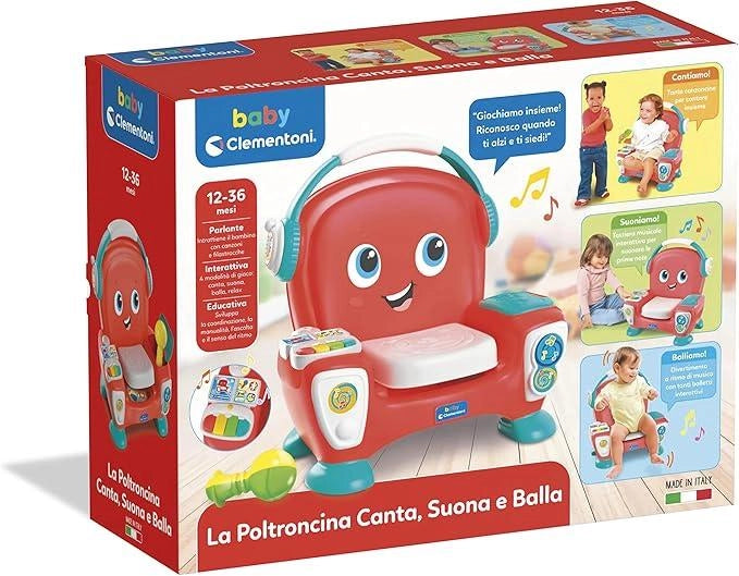 Poltroncina Canta Suona e Balla, Poltrona Interattiva Parlante,Gioco Educativo con Luci e Canzoni, Stimola Sviluppo Cogn
