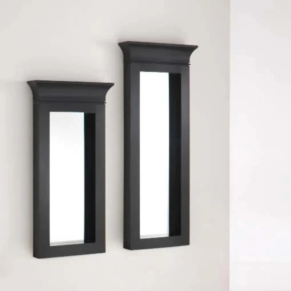 Specchio rettangolare da parete Vertical con cornice in legno nero | Duzzle