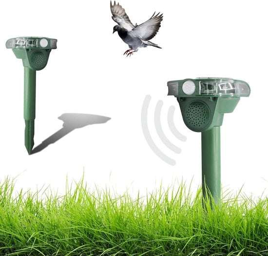 Repellente per animali domestici con pannello solare 4 luce stroboscopica infrarossa sensore di movimento suono parlante contro zecche e parassiti comune 120° 115 dB angolo di copertura repellente per animali domestici