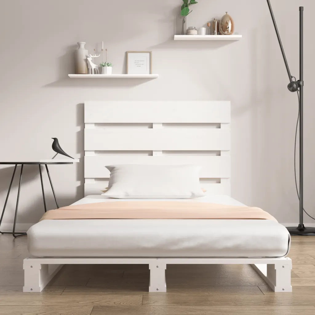 Letto singolo | Letto per adulti | Giroletto Bianco 90x190 cm Single in Legno Massello di Pino