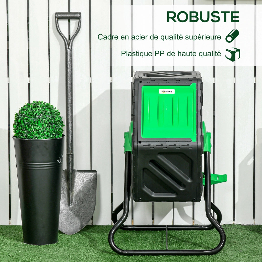 Compostatore Giardino ¨C Zephmum ¨C Nero Polypropilene 60x49x77 cm