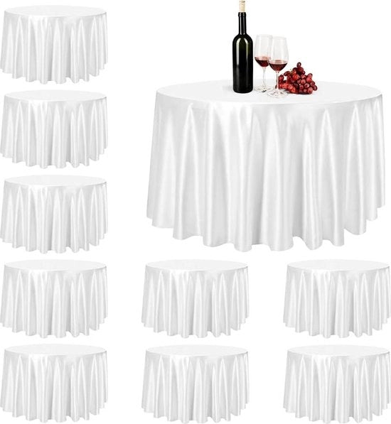 Tavolo allungabile impermeabile PEVA 213cm bianco - set da 10 pezzi - per esterni, banchetti, ristoranti, matrimoni