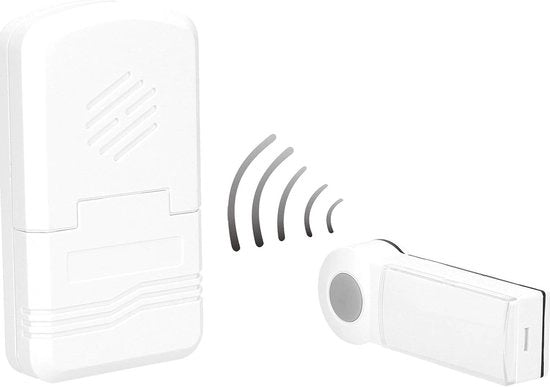 Campanello esterno impermeabile con regolazione del volume e portata 80m - Senza fili - Azionato da batteria