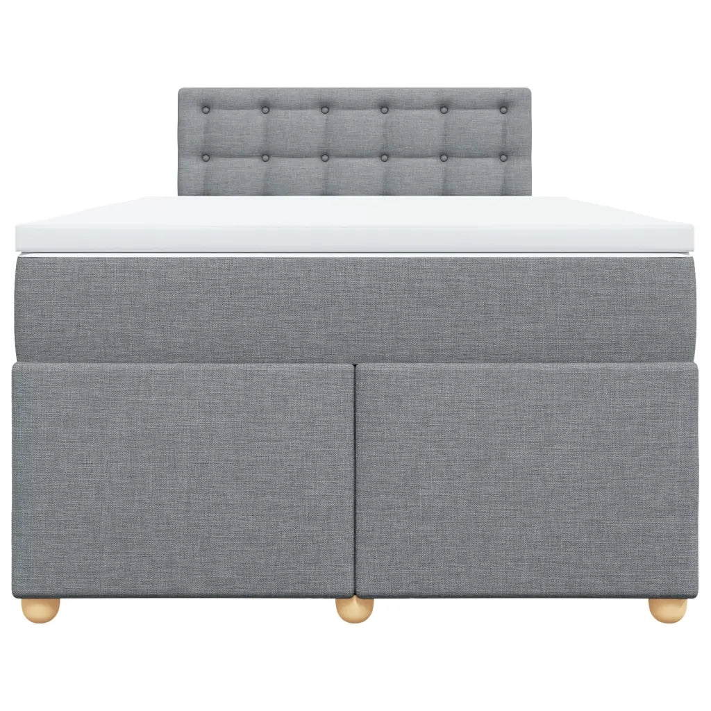 Giroletto a Molle con Materasso Grigio Chiaro 120x200cm Tessuto