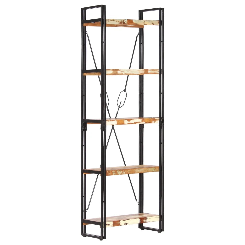 Libreria a 5 Ripiani 60x30x180 cm in Massello di Recupero 286585