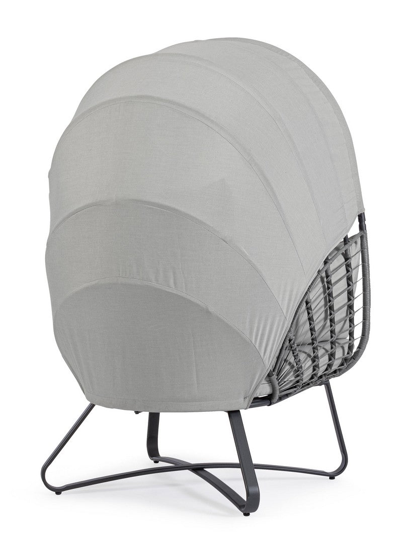 Poltrona con Cuscini da Giardino 100x90x152 cm in Acciaio Eldon Grigio Chiaro