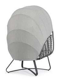 Poltrona con Cuscini da Giardino 100x90x152 cm in Acciaio Eldon Grigio Chiaro