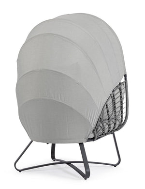 Poltrona con Cuscini da Giardino 100x90x152 cm in Acciaio Eldon Grigio Chiaro