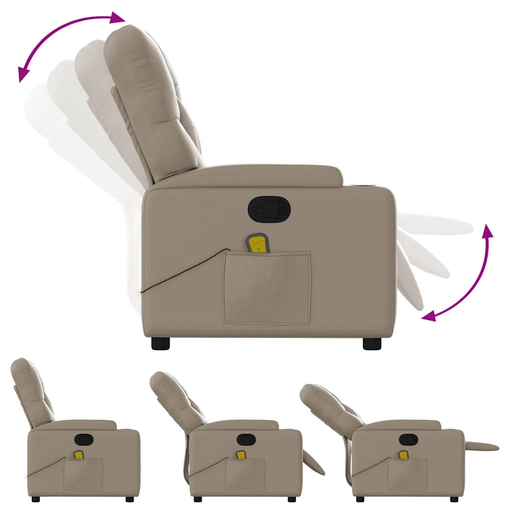 Poltrona Massaggiante | Sedia Relax Reclinabile cappuccino in Similpelle
