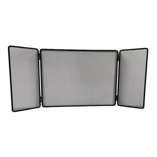 Set Camino in Ferro Battuto Nero con Parascintille 3 Ante 100x45cm e Kit Attrezzi 58cm