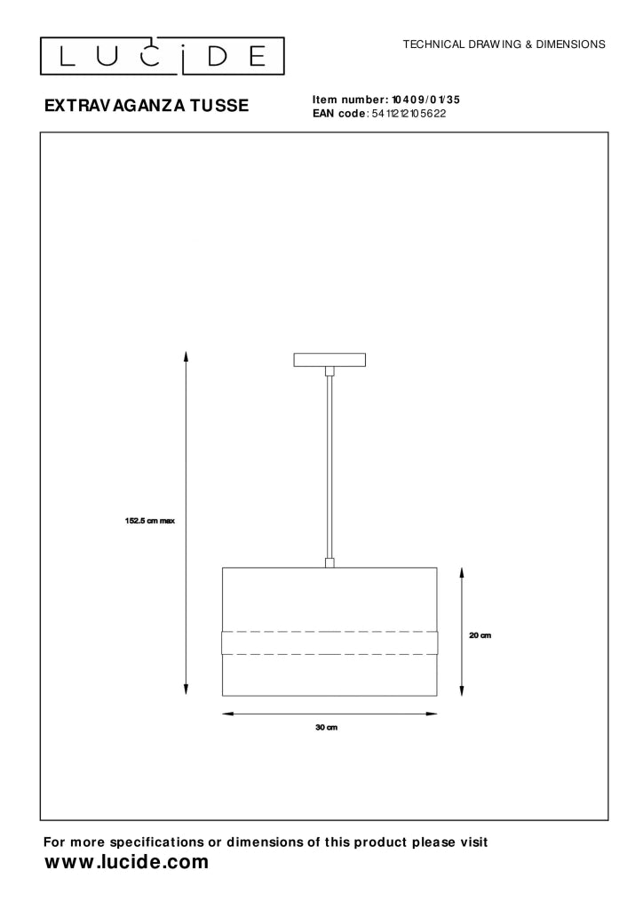 Lampada a sospensione blu oro EXTRAVAGANZA E27 40W Lucide