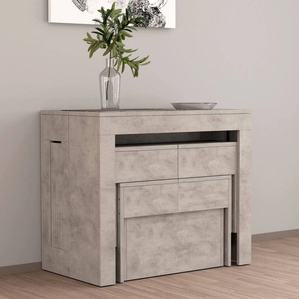 Panca Quedan, Set di 2 sedute per tavolo da pranzo, Panche allungabili, 290x25h45 cm, Grigio