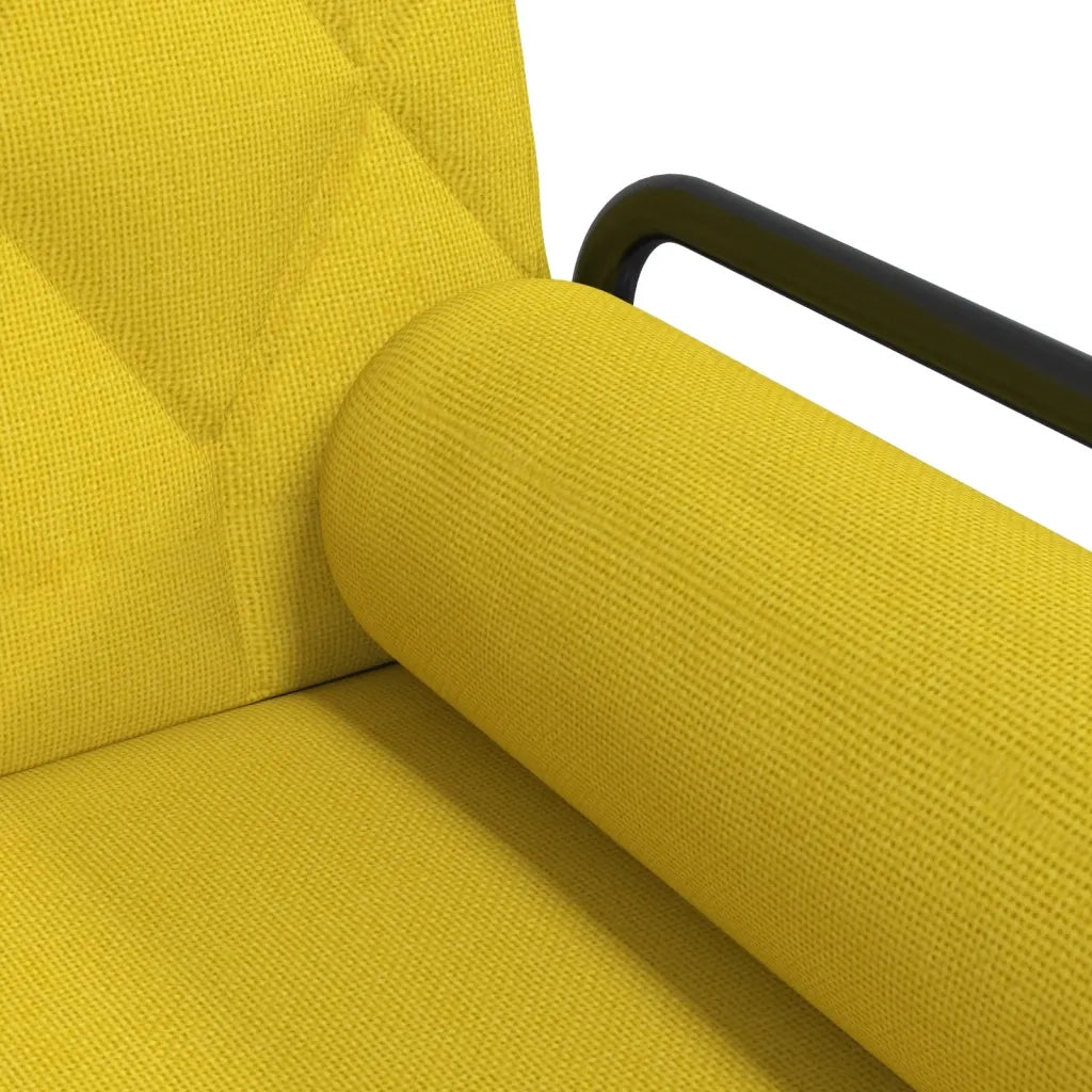 Divano Letto con Braccioli Giallo Chiaro in Tessuto 351941