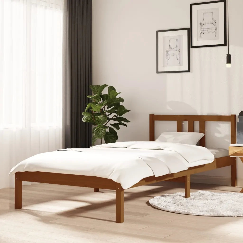 Giroletto senza Materasso-Struttura Letto Ambra Legno Massello Pino 90x200 cm 539826