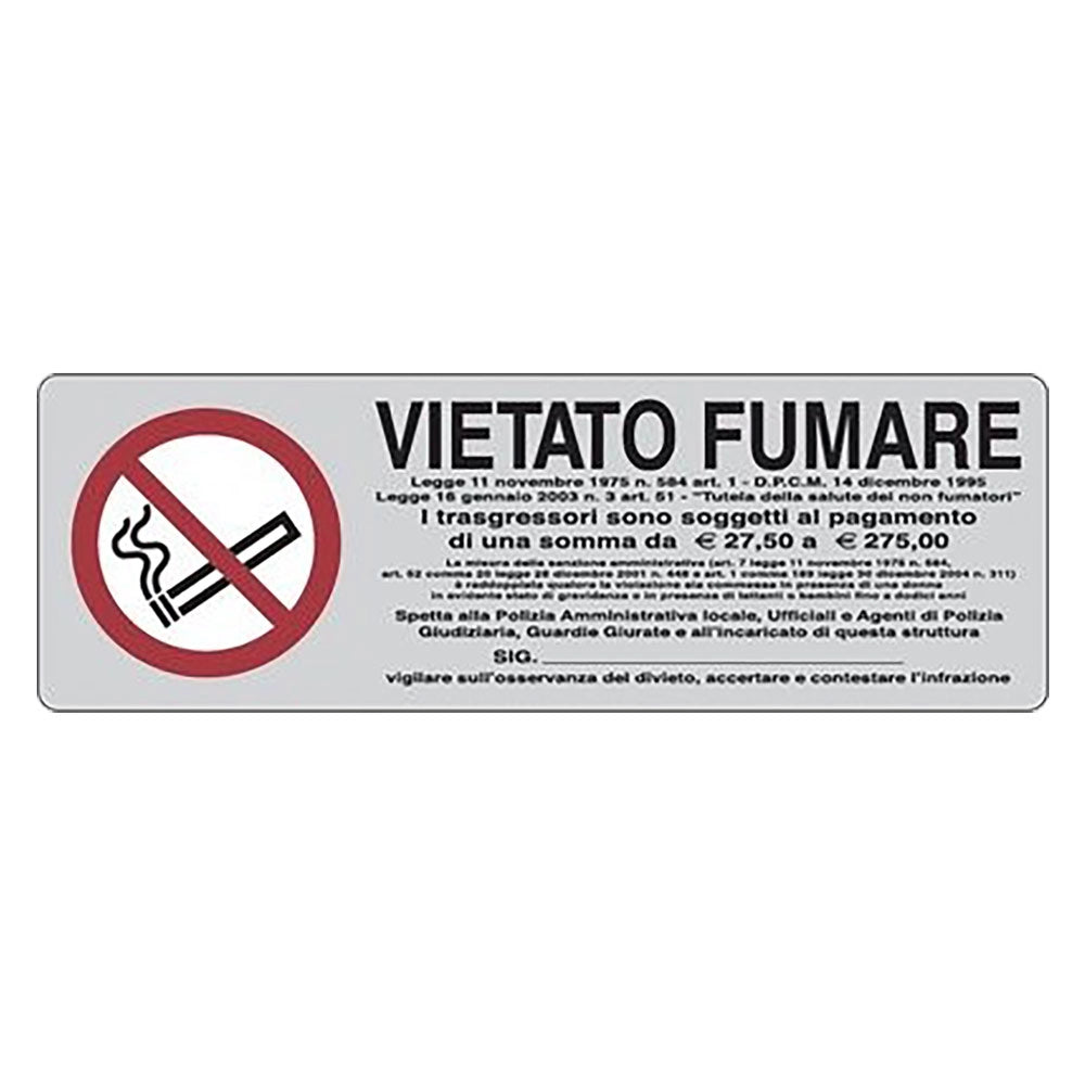 Etichetta Segnaletica Vietato Fumare Legge 11 Novembre 1975 N 584 10 Pezzi
