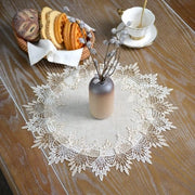Tavolino Coperto Lino Grigio Rustico Agricolo Elegante Coperto Tavolo Salotto Coperto Tavolo per Cucina Casa Cenare (Pietra, 40cm Circolare)