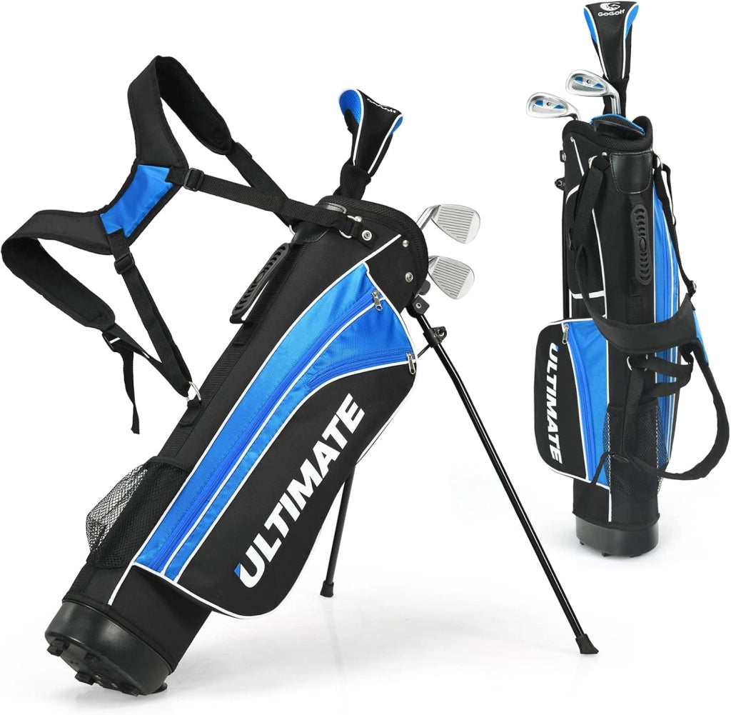 Set di Mazze da Golf per Bambini 8-10 Anni, con Legno da Fairway 3, Ferri 7 e 9, Putter, Coprimazze, Sacca da Golf, Perfetto per Bambini e Bambine