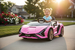 Macchina Elettrica per Bambini Licenza Ufficiale Lamborghini Sian 10,8V 5,4Ah Rosa