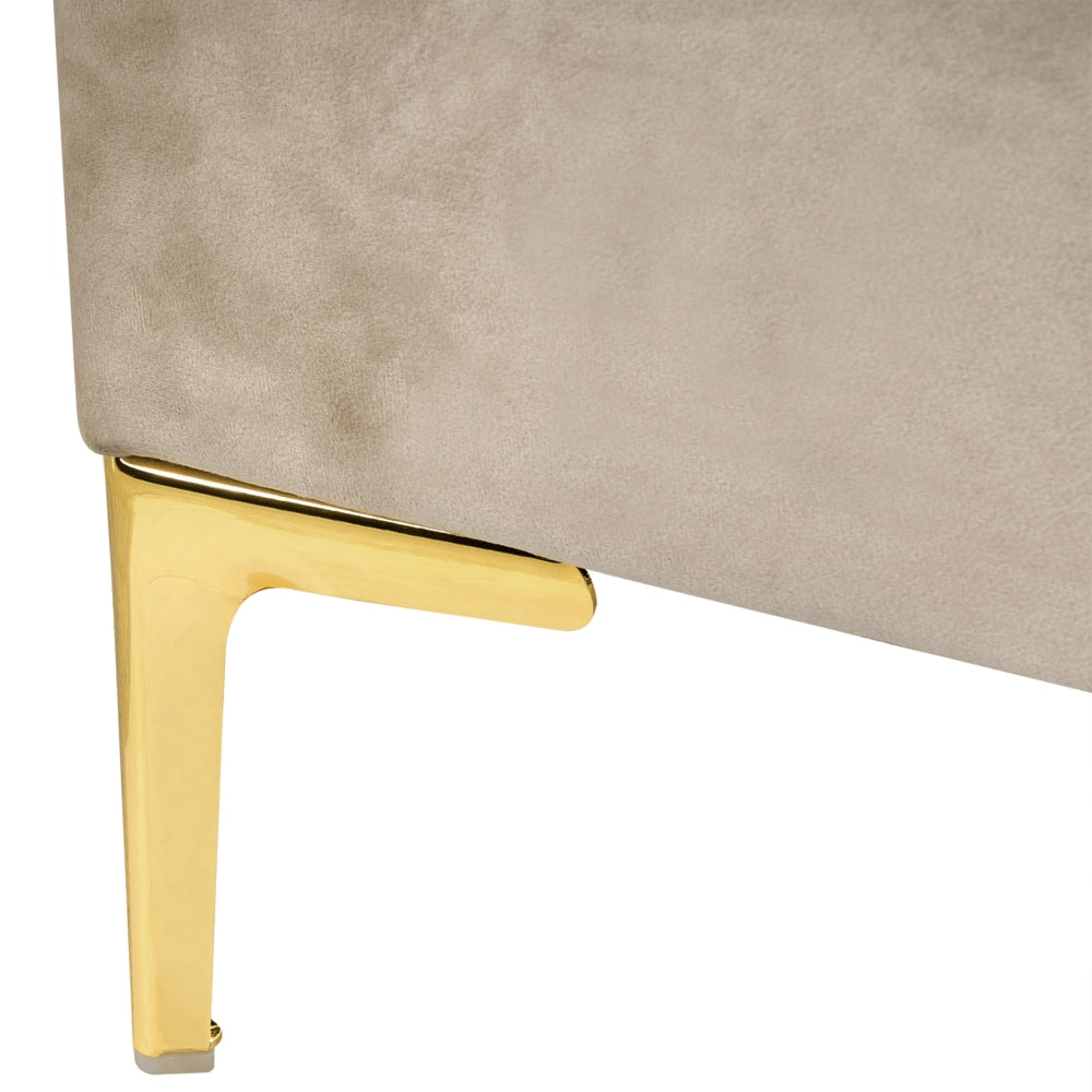 Letto matrimoniale 160 x 200 cm velluto Gambe in metallo tortora con testiera e base a doghe
