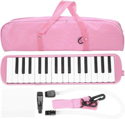 Melodica a 32 tasti con porta - Adatto per principianti o appassionati di melodica (rosa)