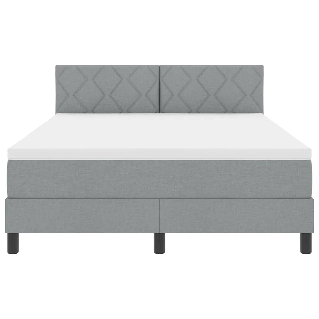 Letto a molle con materasso Grigio chiaro 140 x 190 cm Tessuto 3342282