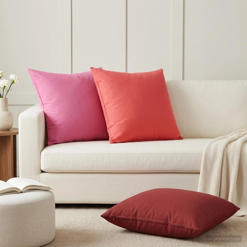 Federa 6 pcs HEERLEN Rosa 65 x 65 cm Poliestere 913028