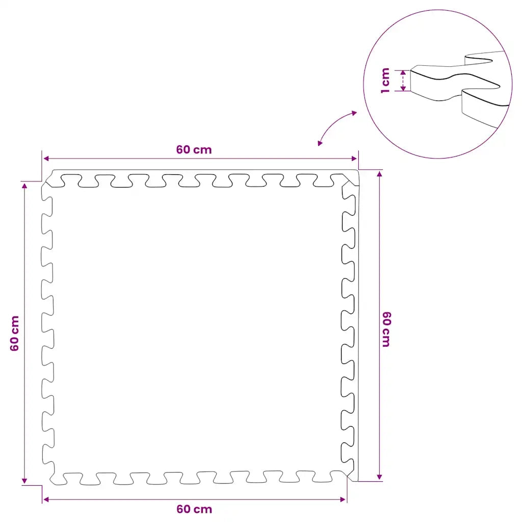Tappetino a Incastro 12 pz 4,32 m² in Schiuma EVA Blu 92465