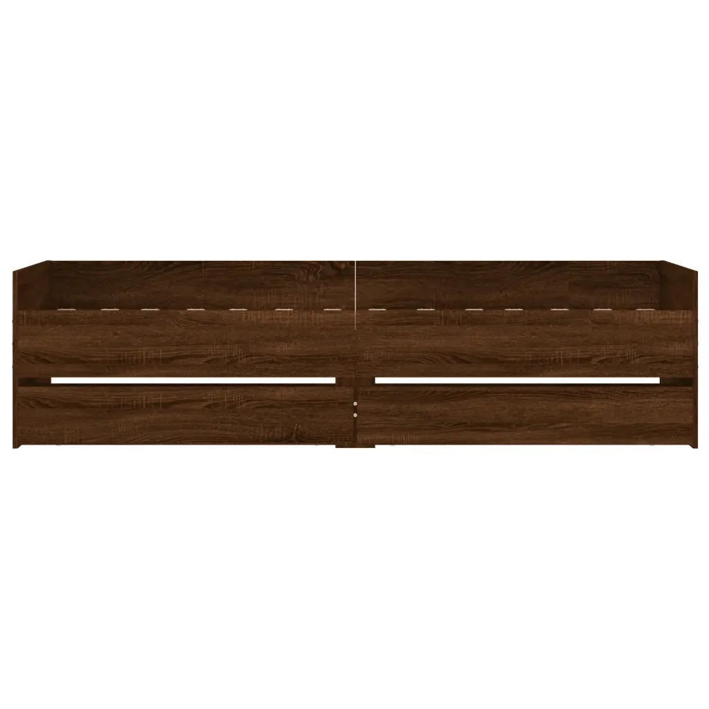 Giroletto con Cassetti-Struttura Letto con contenitore Rovere Marrone 75x190 cm Small Single 865634