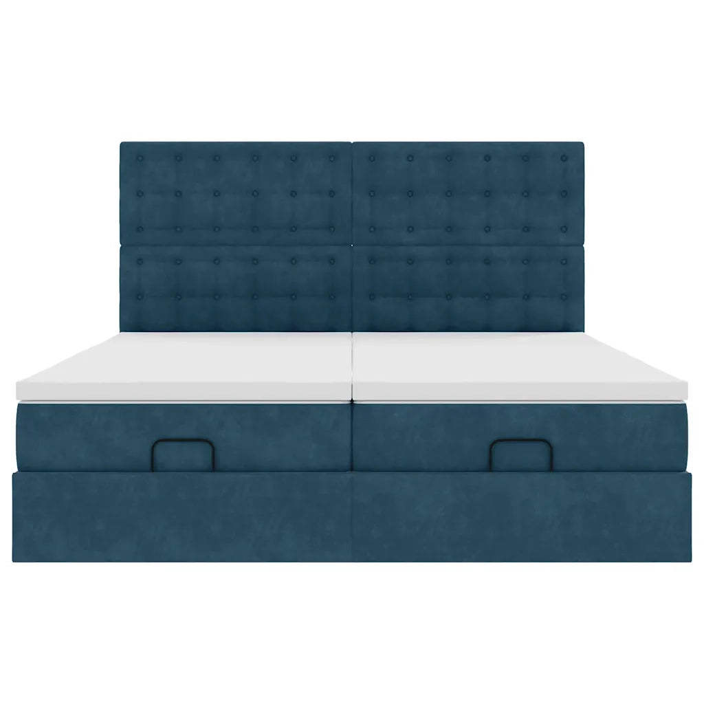 Struttura Letto Pouf con Materassi 180x200 cm Velluto 3313812
