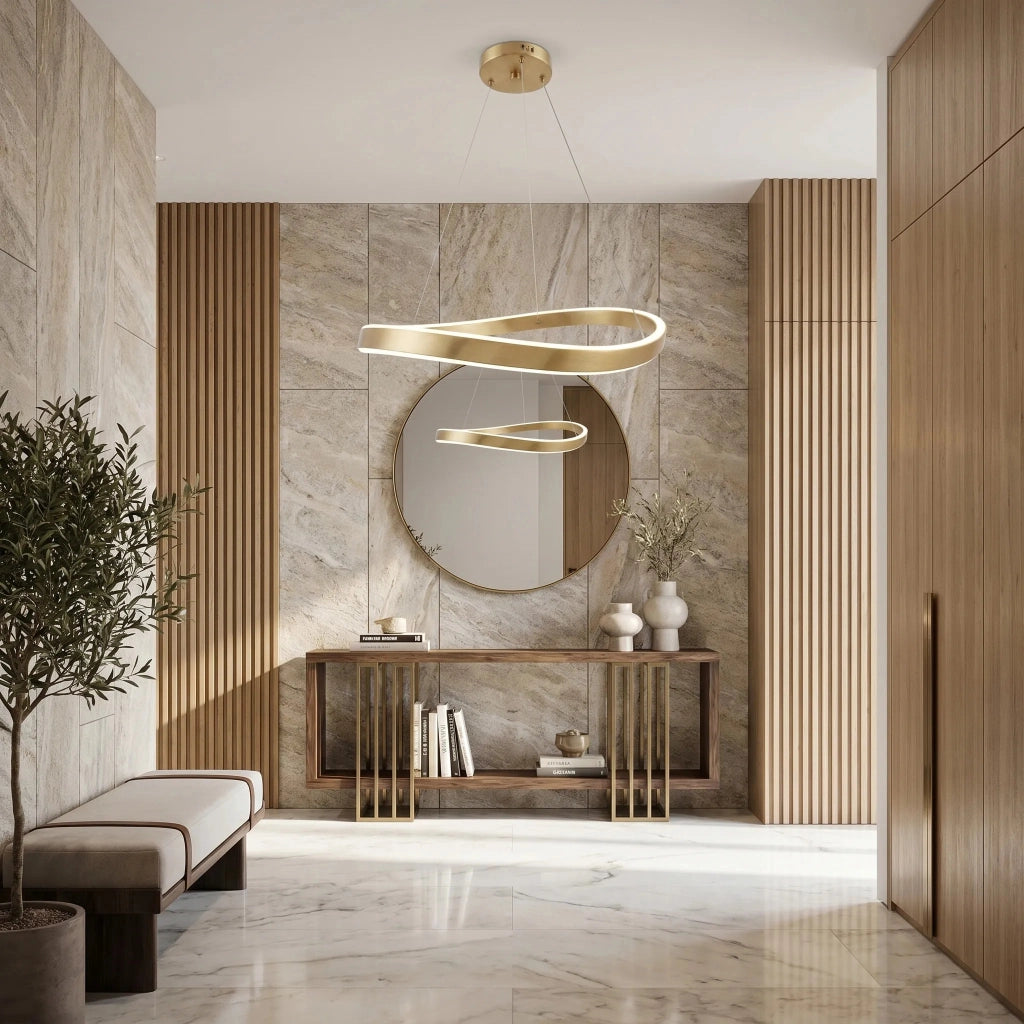 Lampada A Sospensione Da Soffitto Swe069-cp 80cm Brush Gold