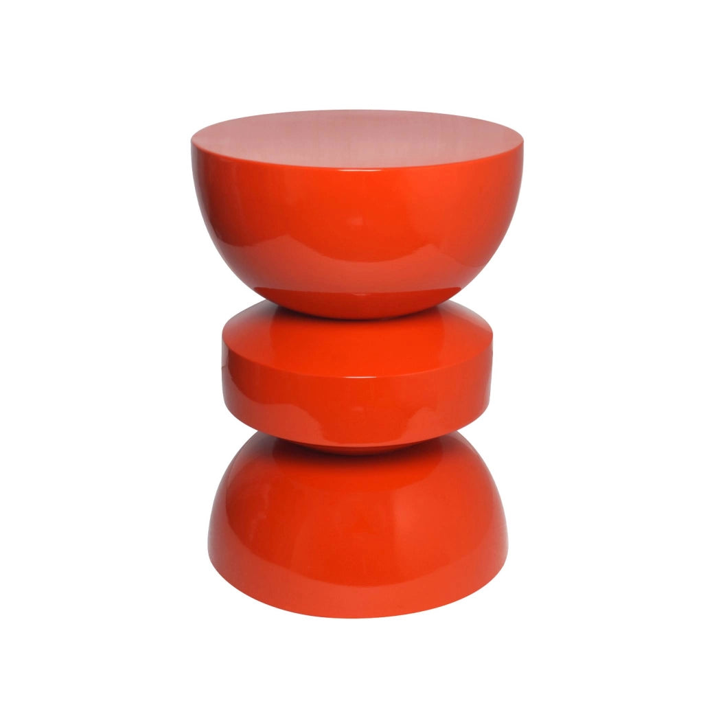 Tavolo d'appoggio in metallo effetto glassy, 44,5cm, arancione
