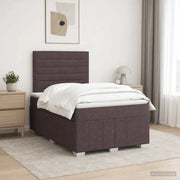 Letto Box Spring LED con Materasso Marrone Scuro 120 x 190 cm 3455552