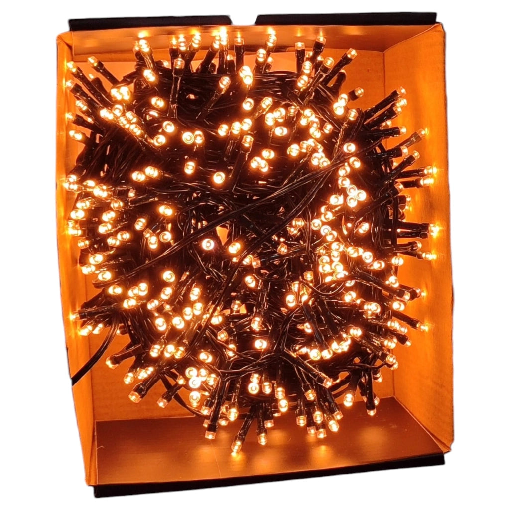 LUCI LED ORO 1000 LED 20 MT INTERNO ESTERNO FILO VERDE