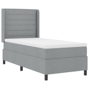 Letto singolo | Letto per adulti | Letto a Sorgente LED Grigio chiaro 80 x 200 cm Tessuto