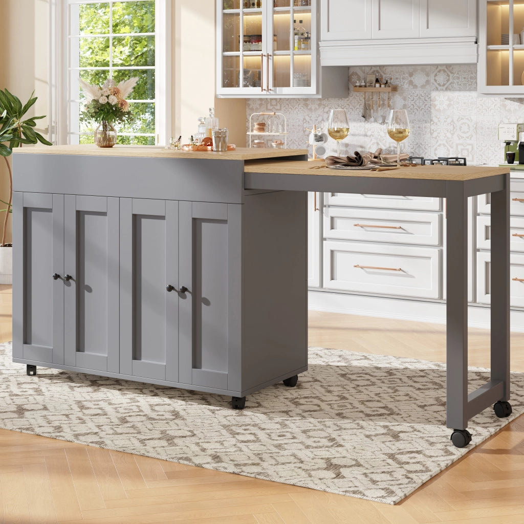 TAVOLO BAR ALLUNGABILE 117-180 x 50 x 94,6 cm Grigio MDF