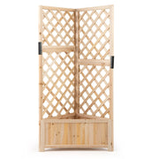 Fioriera rialzata da giardino con traliccio 55 x 55 x 140 cm sistema di drenaggio flessibile design moderno in legno naturale 20_0018948