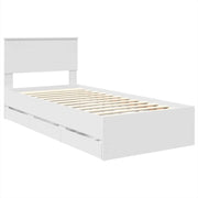 Letto singolo | Letto per adulti | Struttura del letto Bianco 90 x 190 cm Legno Ingegnerizzato