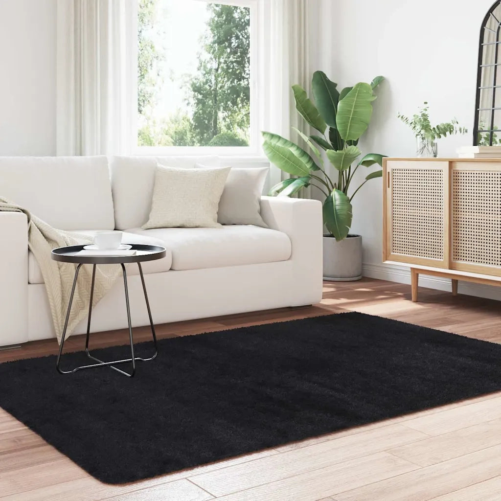 Tappeto Shaggy a Pelo Lungo NAVARRA Nero 130x200 cm poliestere 4102830