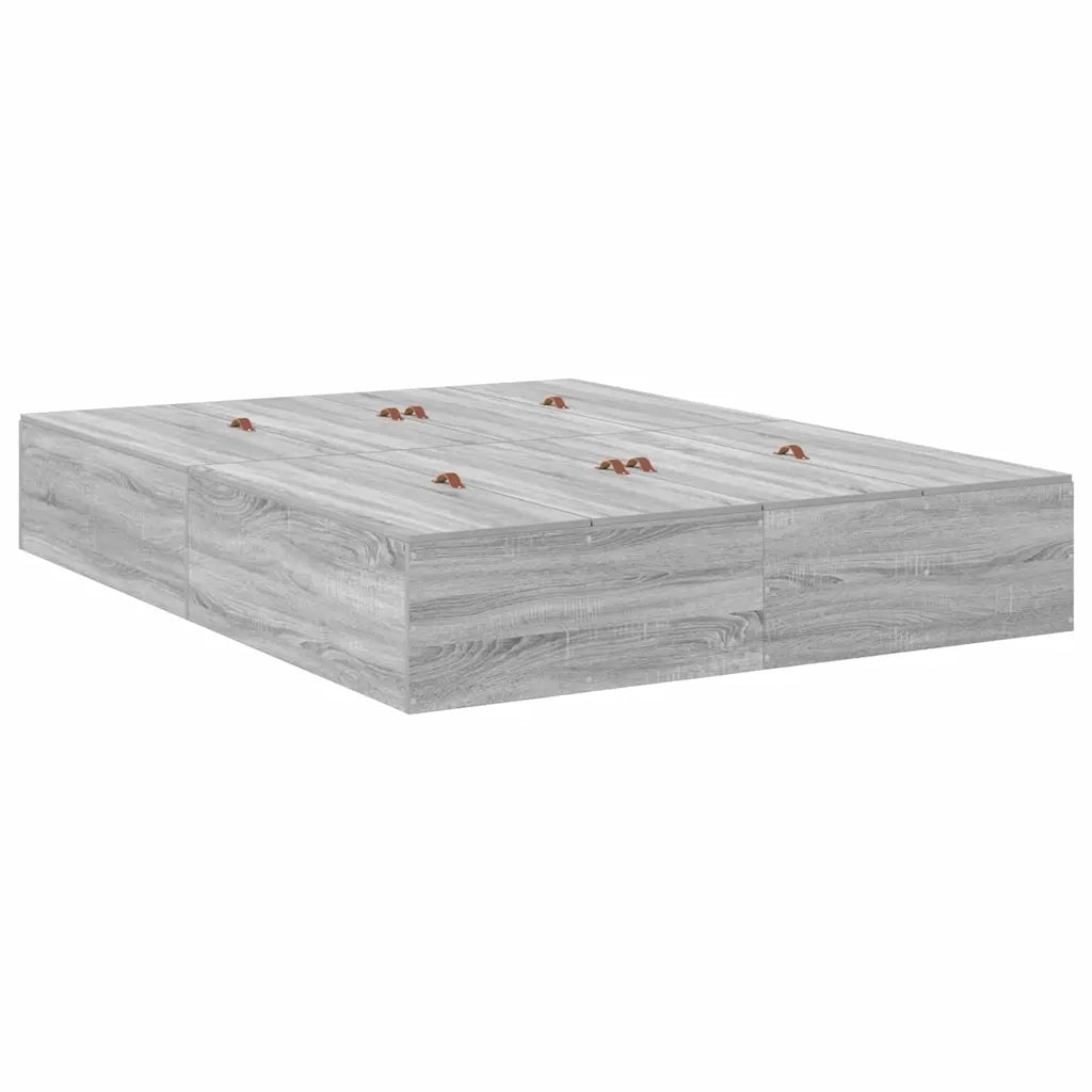 Struttura letto con contenitore con porta Grigio Sonoma 160 cm 3335658