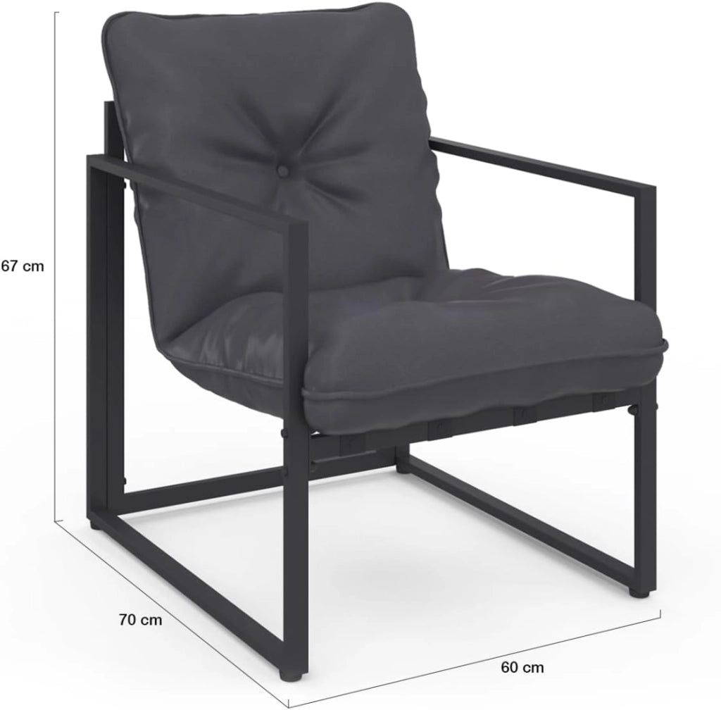Set di mobili da Giardino Bassi Nairobi 6 posti in Acciaio Grigio Antracite